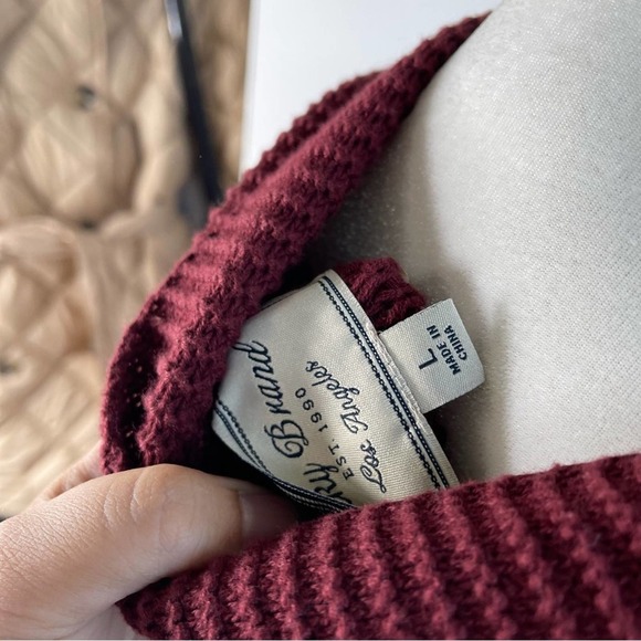 Lucky Brand burgundy knit sweater cardigan size large‎ - Picture 5 of 6